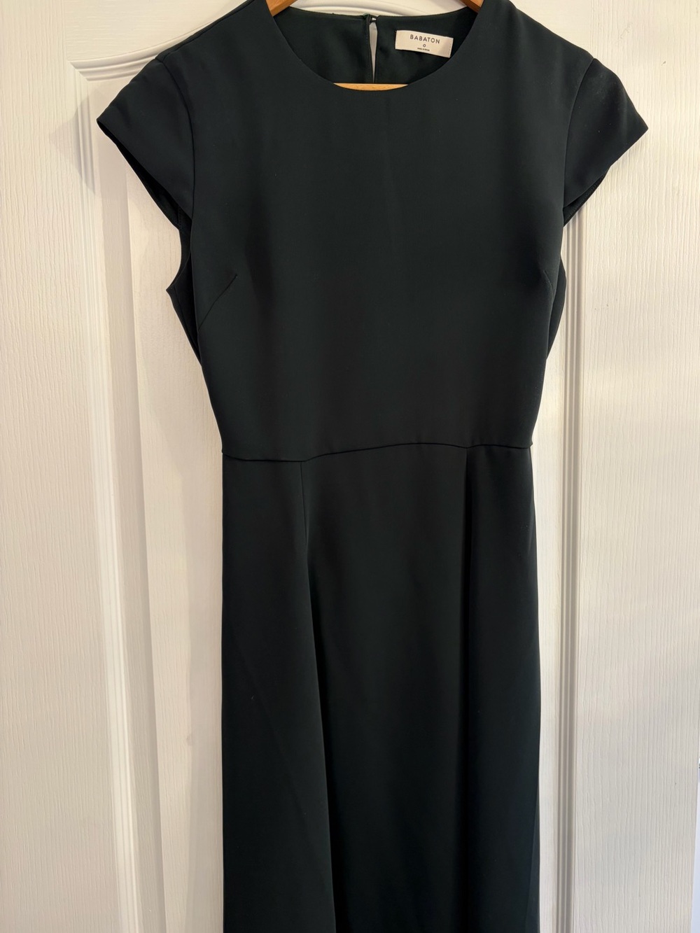 Babaton Forest Green Cap Sleeve Midi Sheath Dress